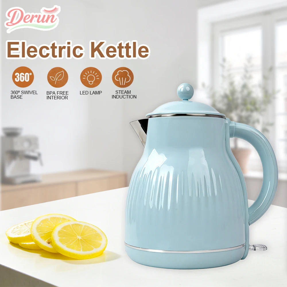 2.5L Anti-Scald Electric Kettle, Food Grade 304 Stainless Steel Water Boiler with 1800W High Power Fast Boiling for Home