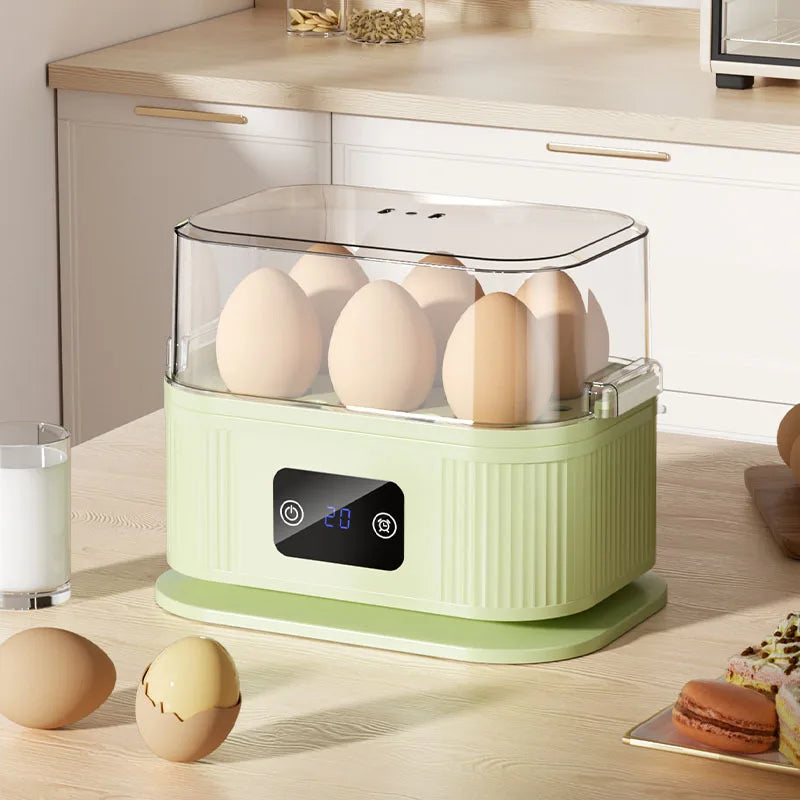 TINSOL Multifunctional Electric Egg Cooker Kitchen Breakfast Maker 200W High-Power Smart Egg Steamer with Timer Function
