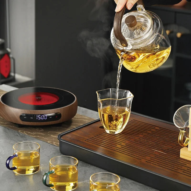 1500W Electric Ceramic Stove Smart Tea Stove Boiling Water Heater 8 Gear Heating Stove Office Timing Tea Maker Auto Keep Warm