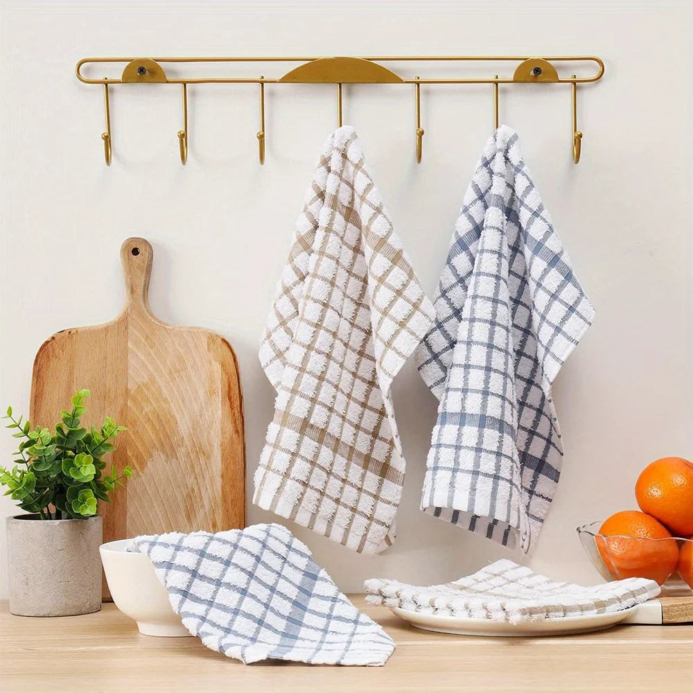 100%Cotton Dishcloth Waffle Thickening Kitchen Dish Towels Soft Dish Cloths for Washing Dishes Absorbent Cleaning Rags Tea Towel