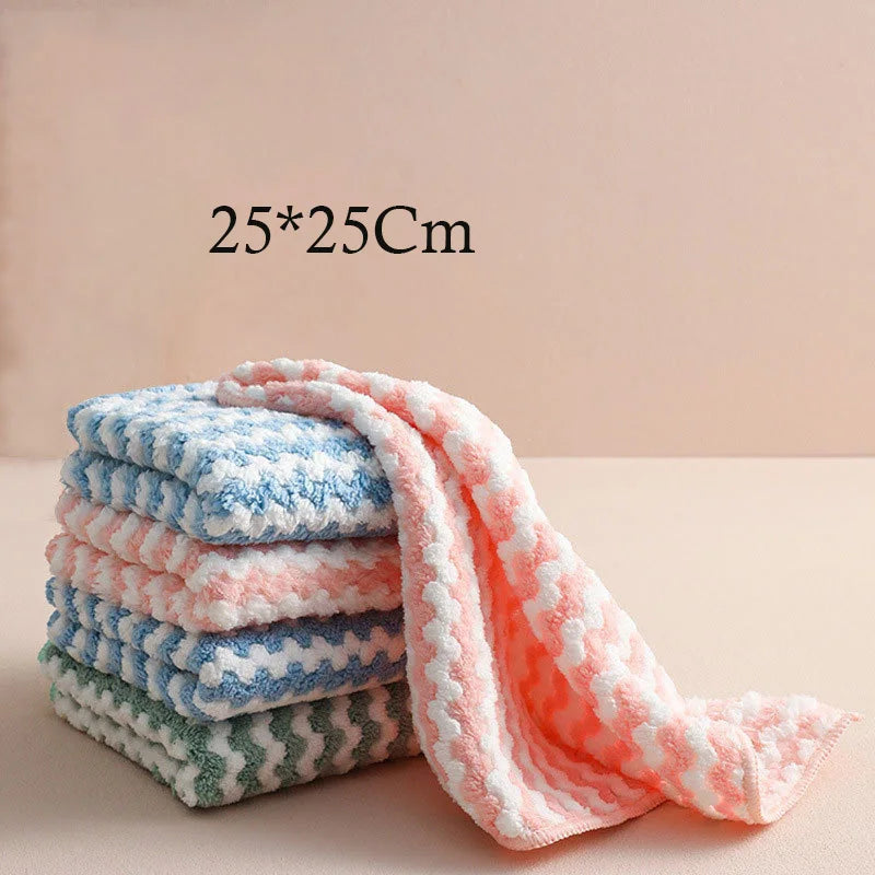 Microfiber Cleaning Cloth Multi-Purpose Kitchen Dish Cloth Scouring Pad for Car and Home Cleaning Reusable Dishwashing Wipes