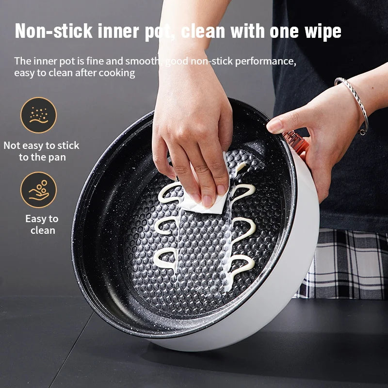 220V MultiCooker Electric Frying Pan Househould Barbecue Fried Steak Fish Omelette Frying Pan Non-stick Electric Machin EU Plug