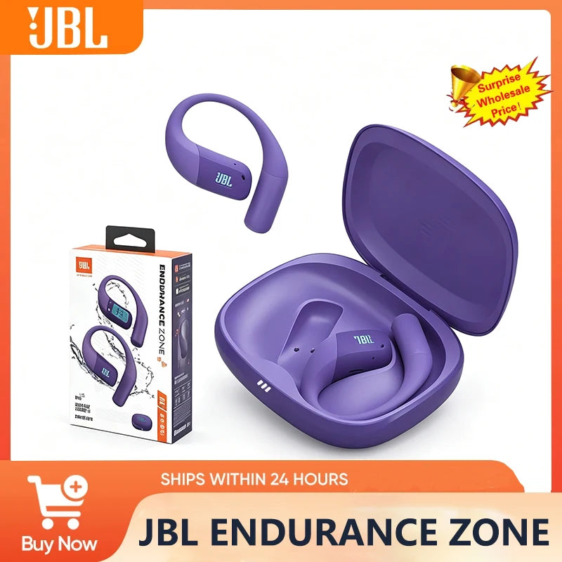 JBL ENDURANCE ZONE Open Ear TWS Wireless Headphones Bluetooth 5.3 Ear Hook Earbuds IP68 Waterproof Built-in Mic Clear Call
