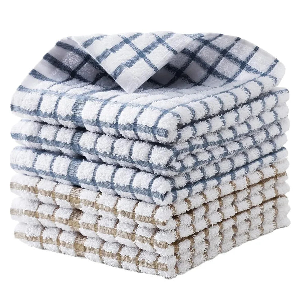 100%Cotton Dishcloth Waffle Thickening Kitchen Dish Towels Soft Dish Cloths for Washing Dishes Absorbent Cleaning Rags Tea Towel