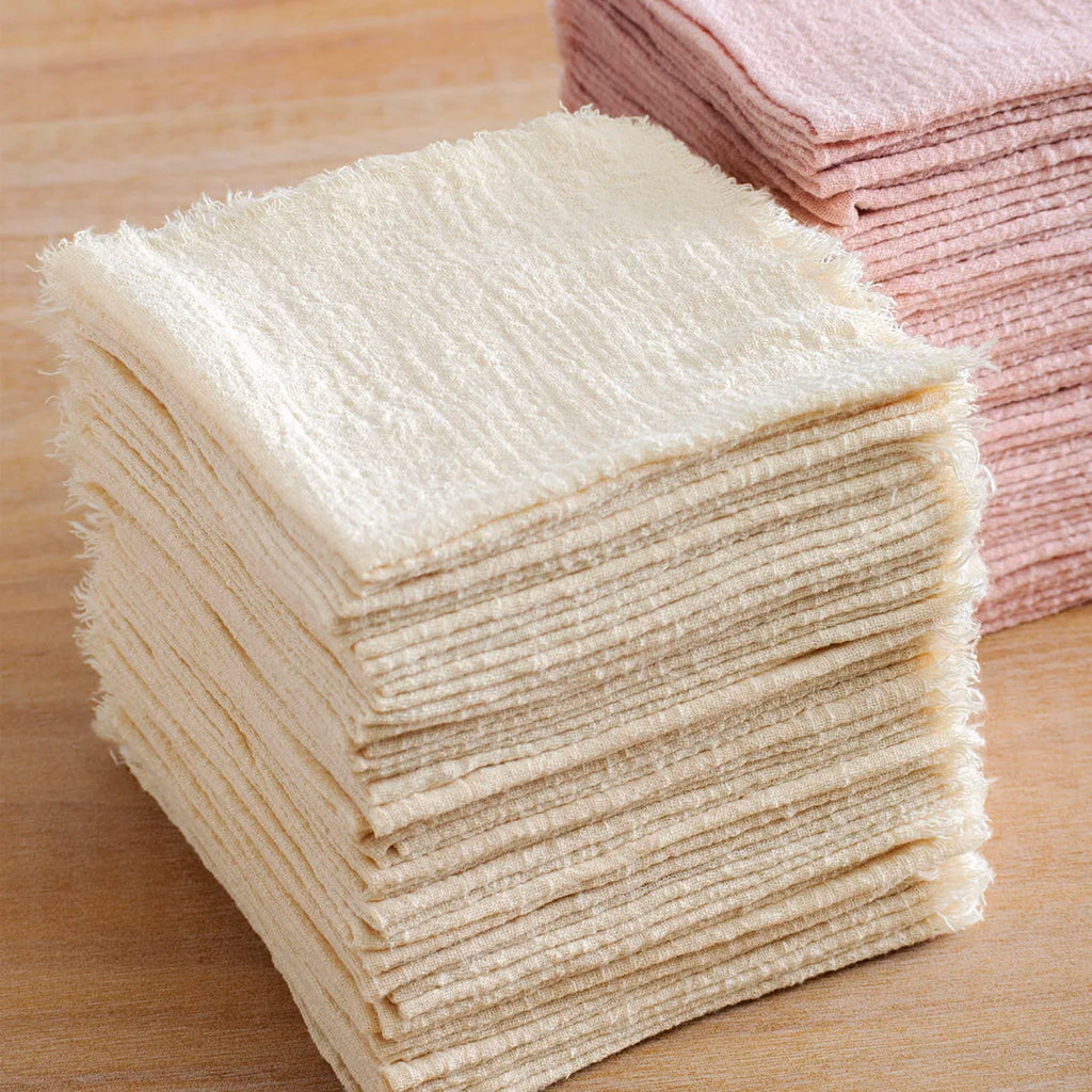 Cloth Napkins 32x32cm100% Slub Cotton Gauze  Retro Burr Vintage Table Napkin Tea Towel for Wedding Party Home Wholesale Bulk
