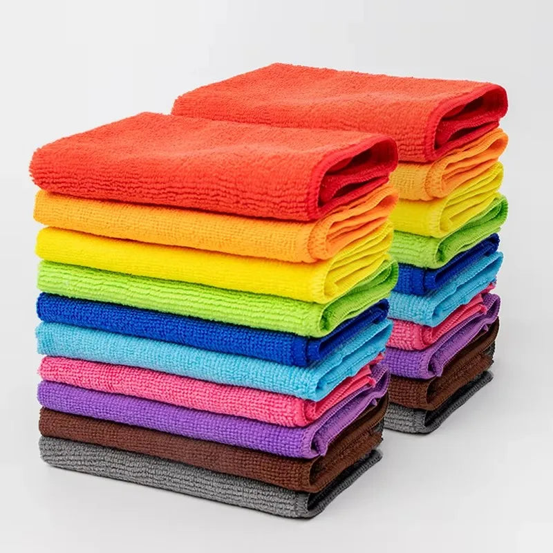 Microfiber Cleaning Cloth Multi-Purpose Kitchen Dish Cloth Scouring Pad for Car and Home Cleaning Reusable Dishwashing Wipes