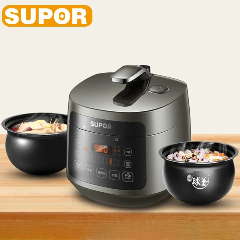 SUPOR Electric Pressure Cooker 3L Double Liner Rice Cooker Multifunctional Portable High Quality Household Kitchen Appliances