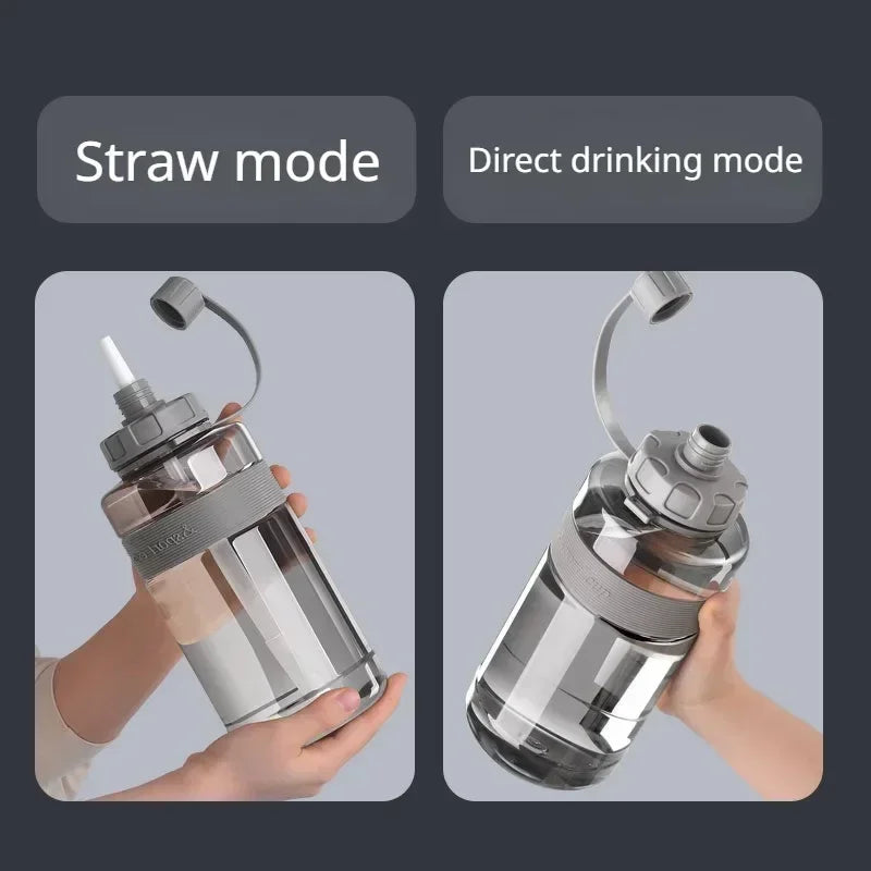 2 Liter Big Water Bottle With Straw 2L/1.5L/1L/0.6L Large Capacity School Gym Sports Drinking Bottles Fitness botella de agua 물병