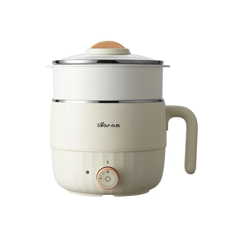 Bear Multifunction Electric Cooking Pot Stainless Steel Single/Double Layer Hot Pot Household 1-2 People Electric Rice Cooker