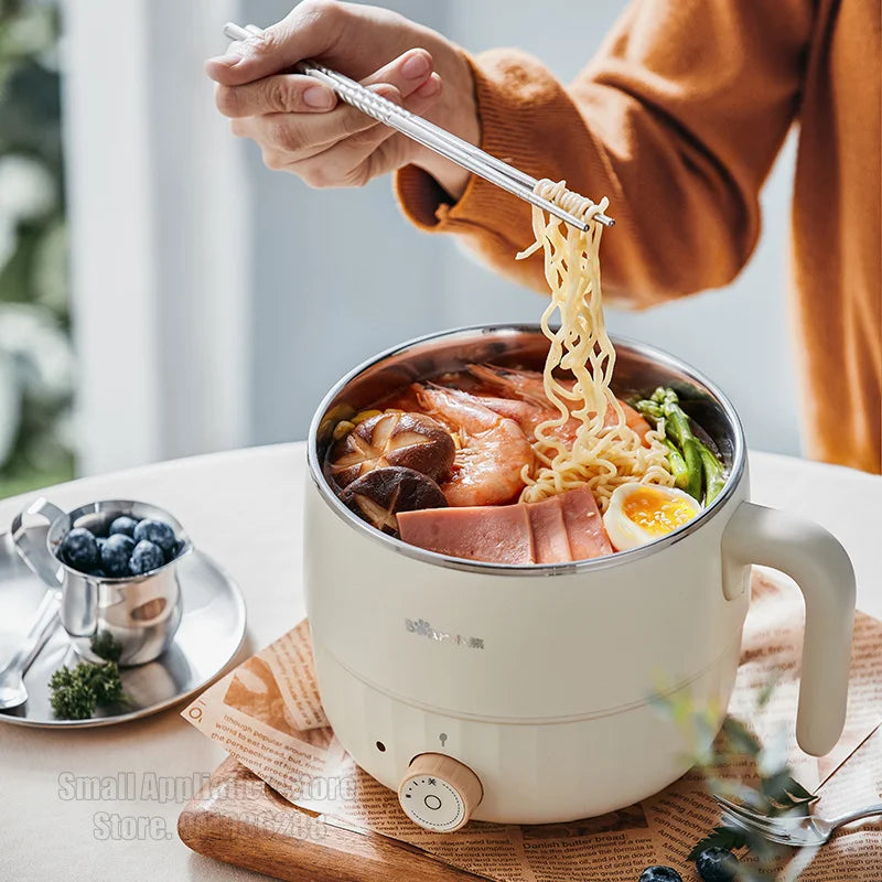 Bear Multifunction Electric Cooking Pot Stainless Steel Single/Double Layer Hot Pot Household 1-2 People Electric Rice Cooker