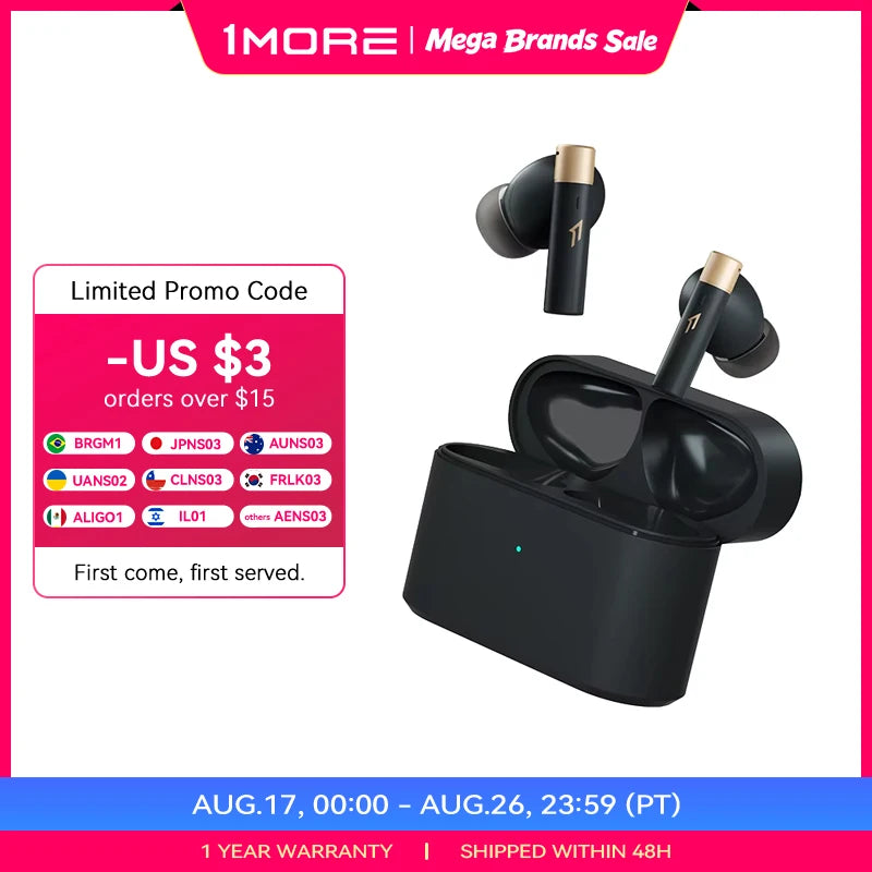 1MORE Pro Q30 Wireless Bluetooth Ear buds Active Noise Canceling Bluetooth Headphones Wireless Earphone Bluetooth 5.3 flash-sale