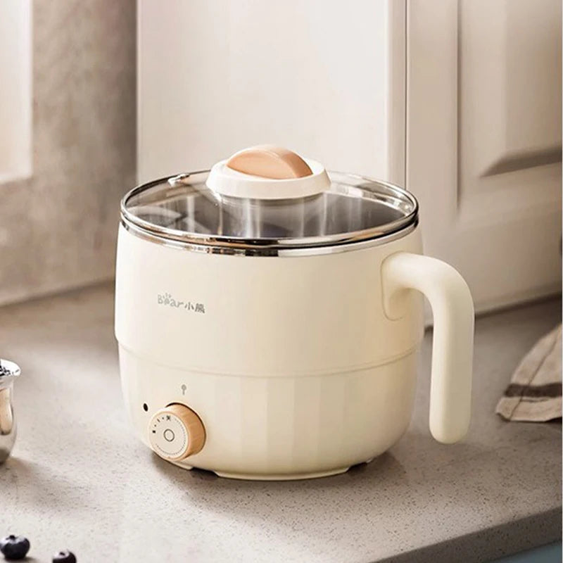 Bear Multifunction Electric Cooking Pot Stainless Steel Single/Double Layer Hot Pot Household 1-2 People Electric Rice Cooker