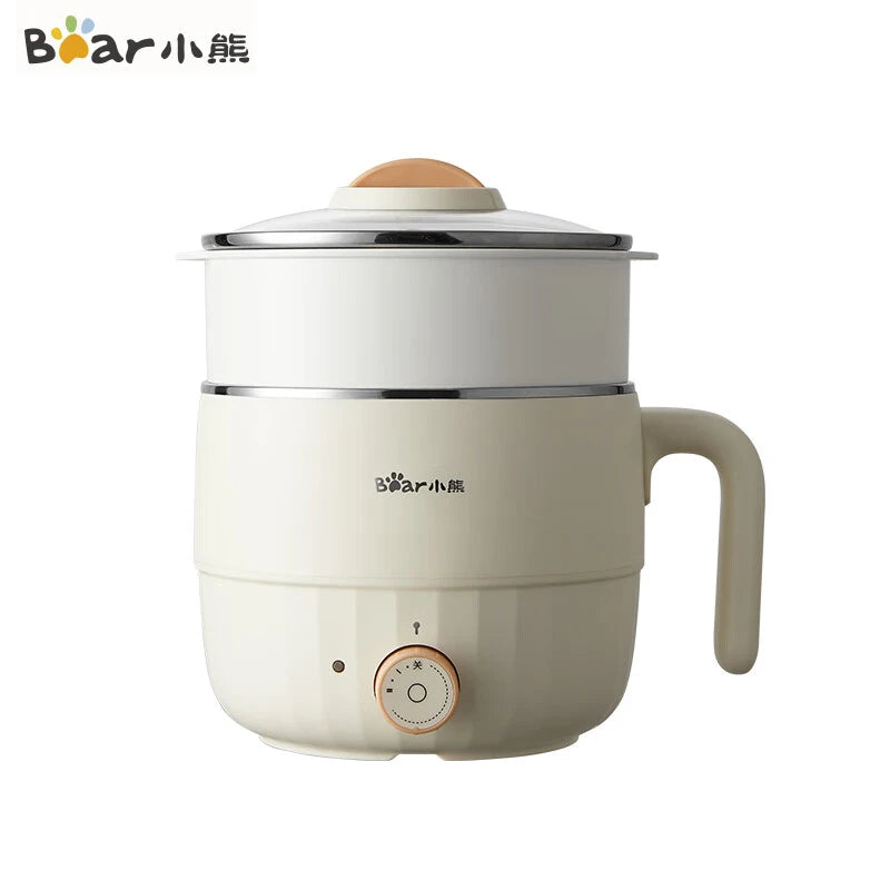 Bear Multifunction Electric Cooking Pot Stainless Steel Single/Double Layer Hot Pot Household 1-2 People Electric Rice Cooker