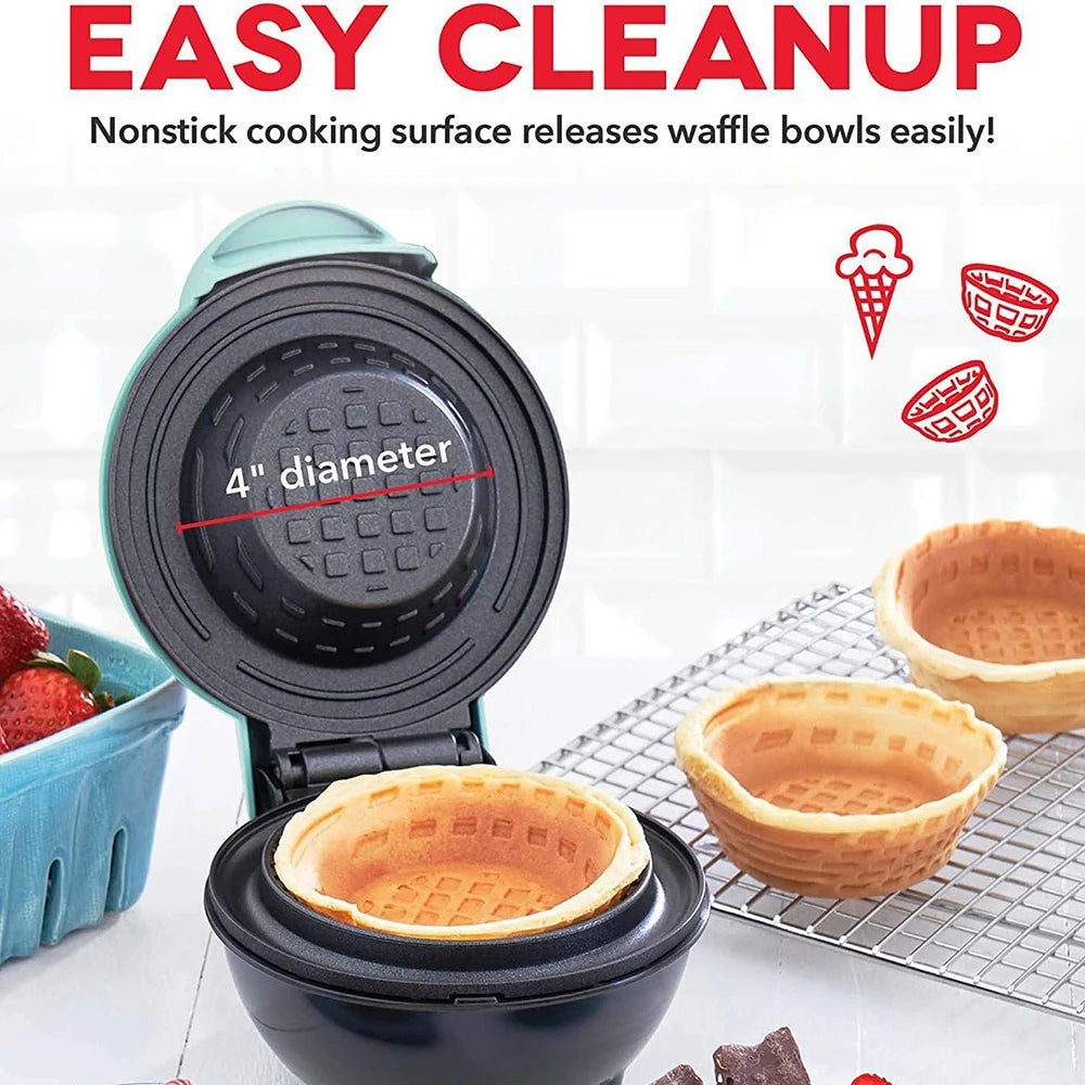 New Mini Waffle Bowl Maker 110V/220V Breakfast Machine Egg Tart Ice Cream & Egg Roll Maker for Home Kitchen Waffle Maker