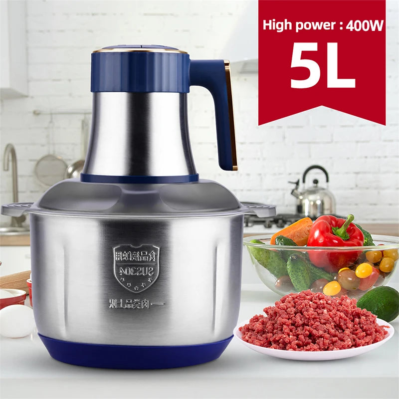 Meat Grinder Kitchen Chopper 3 Gear Electric Meat Grinders Stainless Steel Vegetable Food Processor Blender Mixer Garlic Crusher