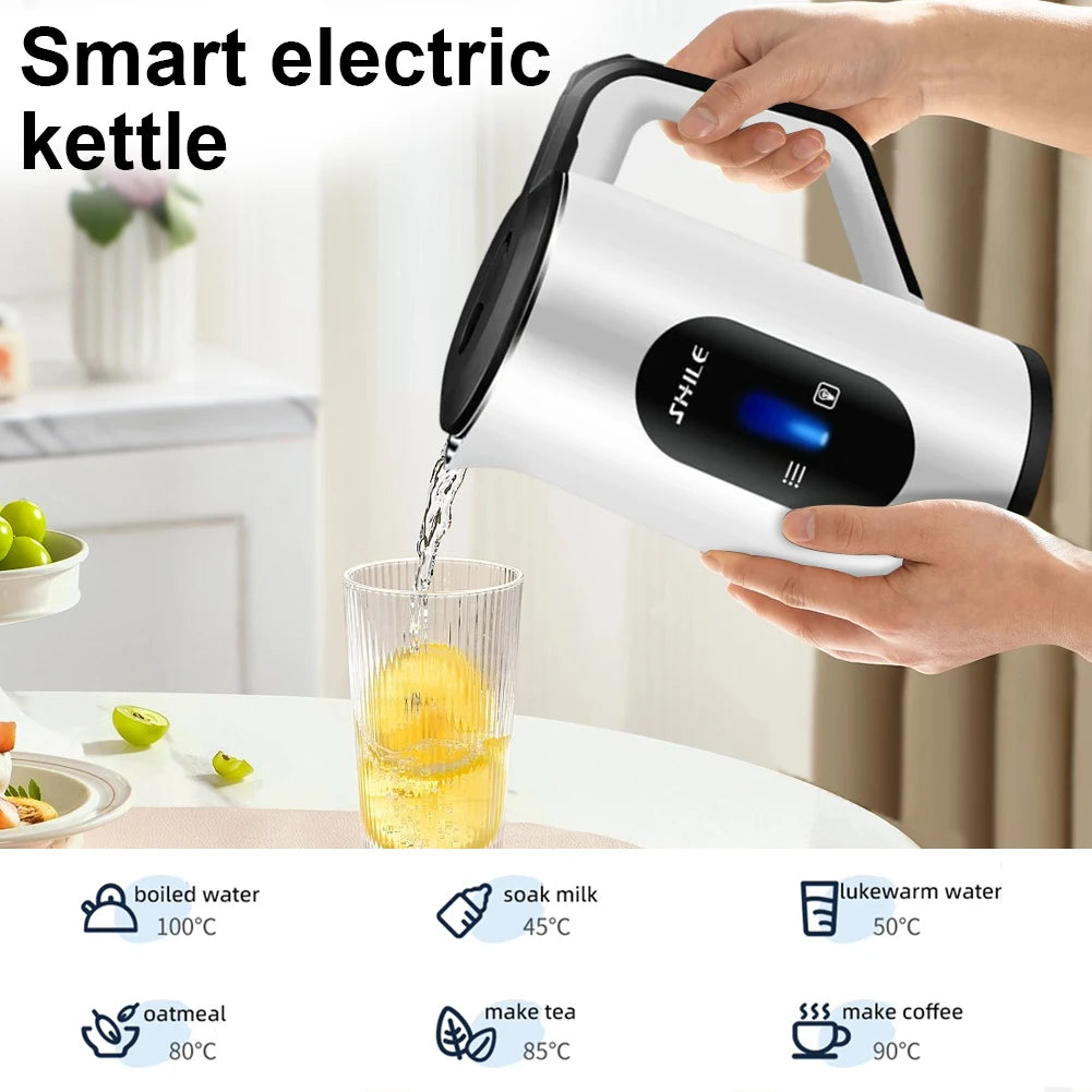 2.2L Stainless Steel Electric Digital Display Large Tea Kettle Auto-Shutoff Thermal Water Kettle 1500W Fast Boil Tea Pot Kettle