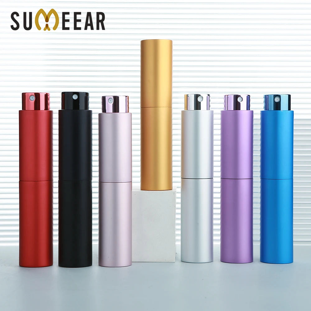 20PCS 10ML Rotary Press Spray Bottles - High-Aesthetic Multi-Color Aluminum Shell with Glass Lining for Perfume Refilling