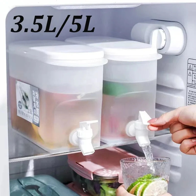 3.5/5L Large Capacity Cold Water Pitcher Cold Kettle with Faucet In Refrigerator Iced Beverage Dispenser Cold Water Bottle