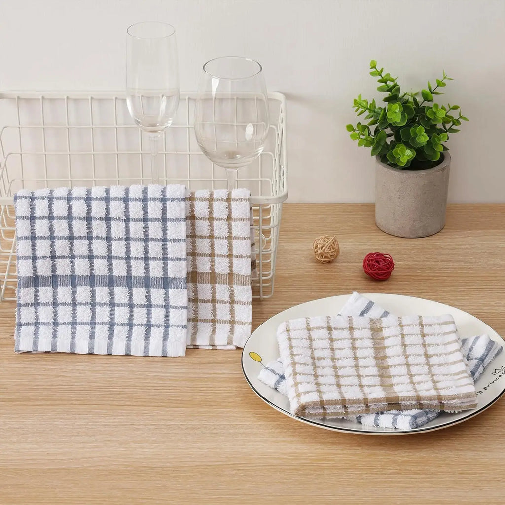 100%Cotton Dishcloth Waffle Thickening Kitchen Dish Towels Soft Dish Cloths for Washing Dishes Absorbent Cleaning Rags Tea Towel