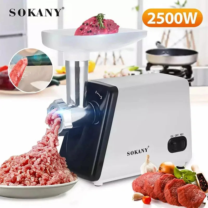 Meat Grinder Kitchen Chopper 3 Gear Electric Meat Grinders Stainless Steel Vegetable Food Processor Blender Mixer Garlic Crusher