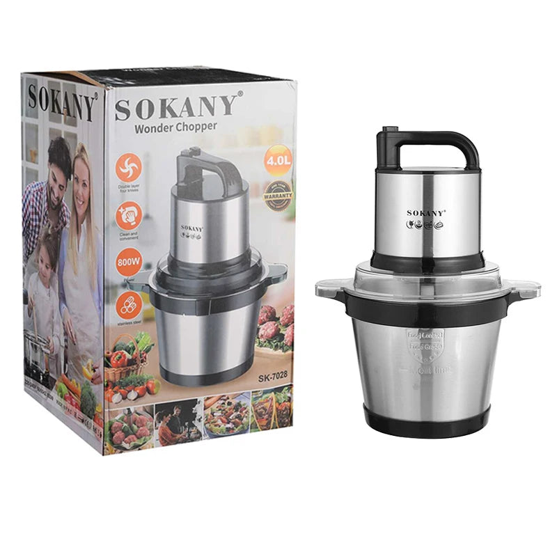 Meat Grinder Kitchen Chopper 3 Gear Electric Meat Grinders Stainless Steel Vegetable Food Processor Blender Mixer Garlic Crusher
