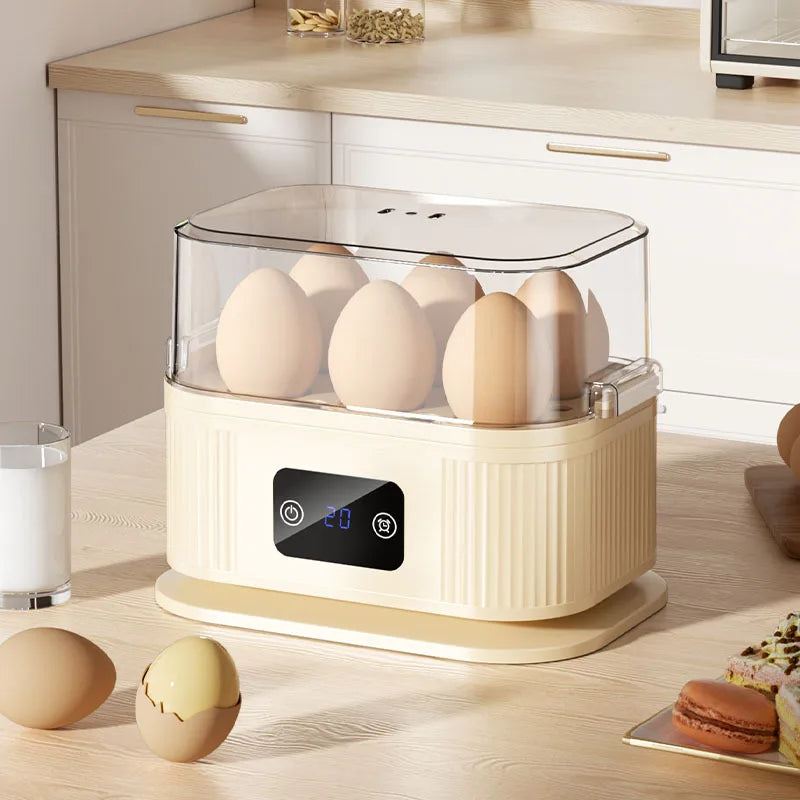 TINSOL Multifunctional Electric Egg Cooker Kitchen Breakfast Maker 200W High-Power Smart Egg Steamer with Timer Function