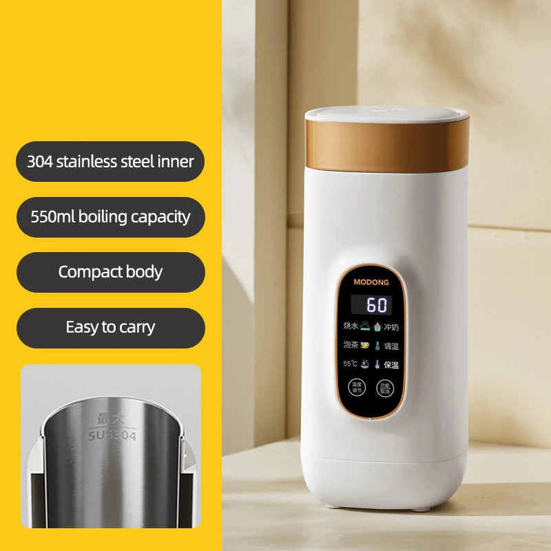 550ml Portable Electric Kettle Travel Heating Cup Multifunctional Boiled Water Pot Smart Teapot Adjustable Temperature Kettles