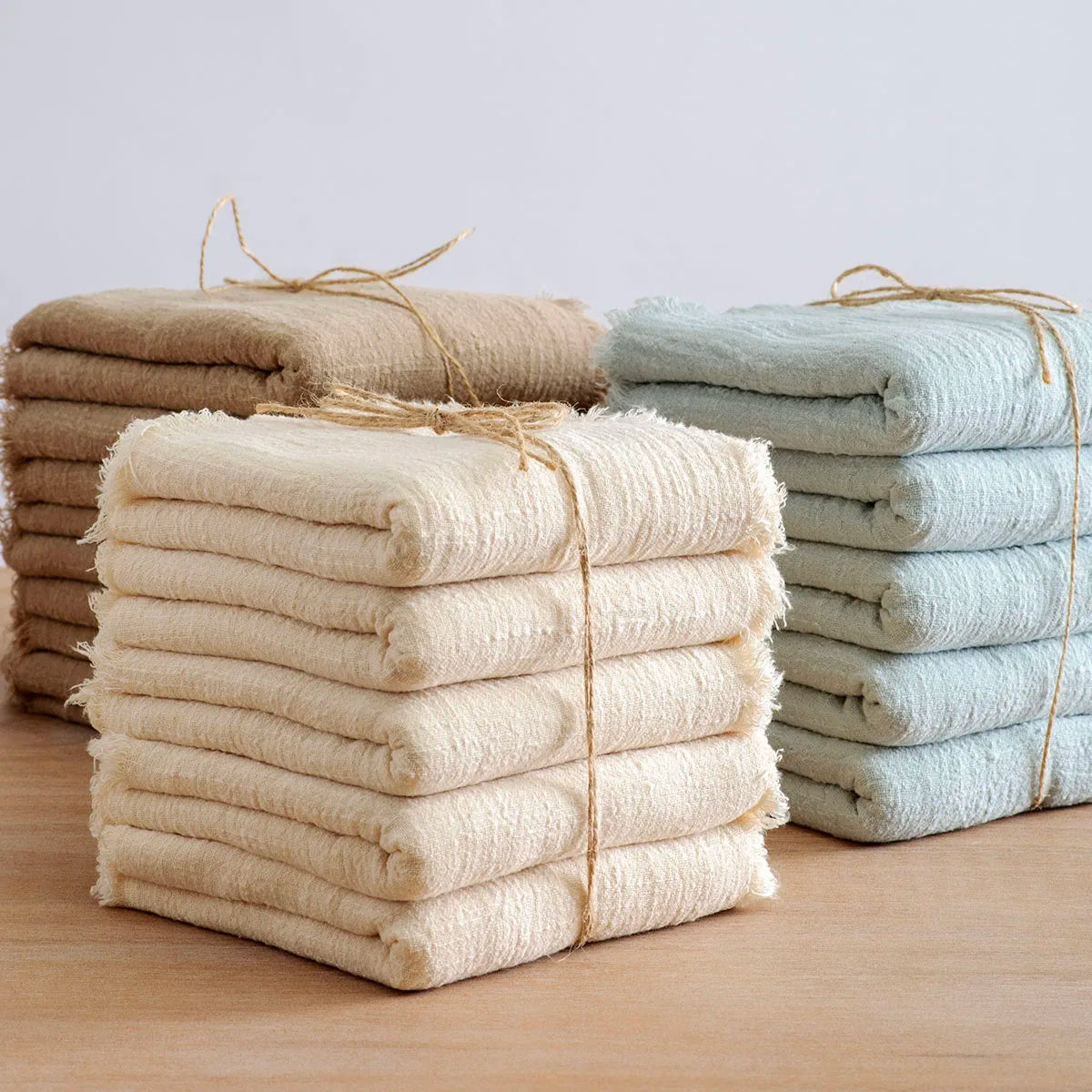 Cloth Napkins 32x32cm100% Slub Cotton Gauze  Retro Burr Vintage Table Napkin Tea Towel for Wedding Party Home Wholesale Bulk