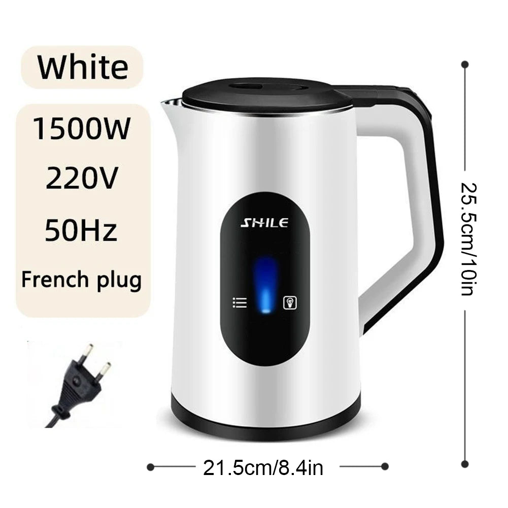 2.2L Stainless Steel Electric Digital Display Large Tea Kettle Auto-Shutoff Thermal Water Kettle 1500W Fast Boil Tea Pot Kettle