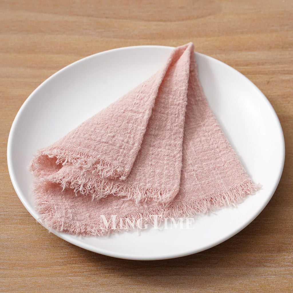 Cloth Napkins 32x32cm100% Slub Cotton Gauze  Retro Burr Vintage Table Napkin Tea Towel for Wedding Party Home Wholesale Bulk