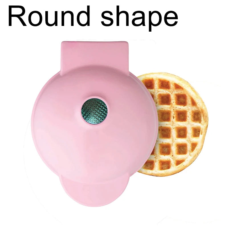 Mini Electric Waffle Maker 110V/220V Non-Stick Breakfast Machine for Home Kitchen Desserts and Fried Eggs
