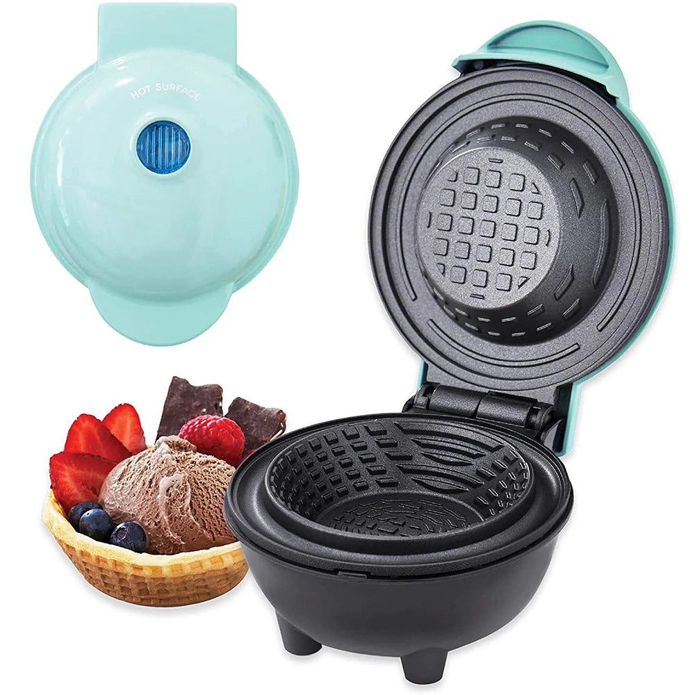 New Mini Waffle Bowl Maker 110V/220V Breakfast Machine Egg Tart Ice Cream & Egg Roll Maker for Home Kitchen Waffle Maker