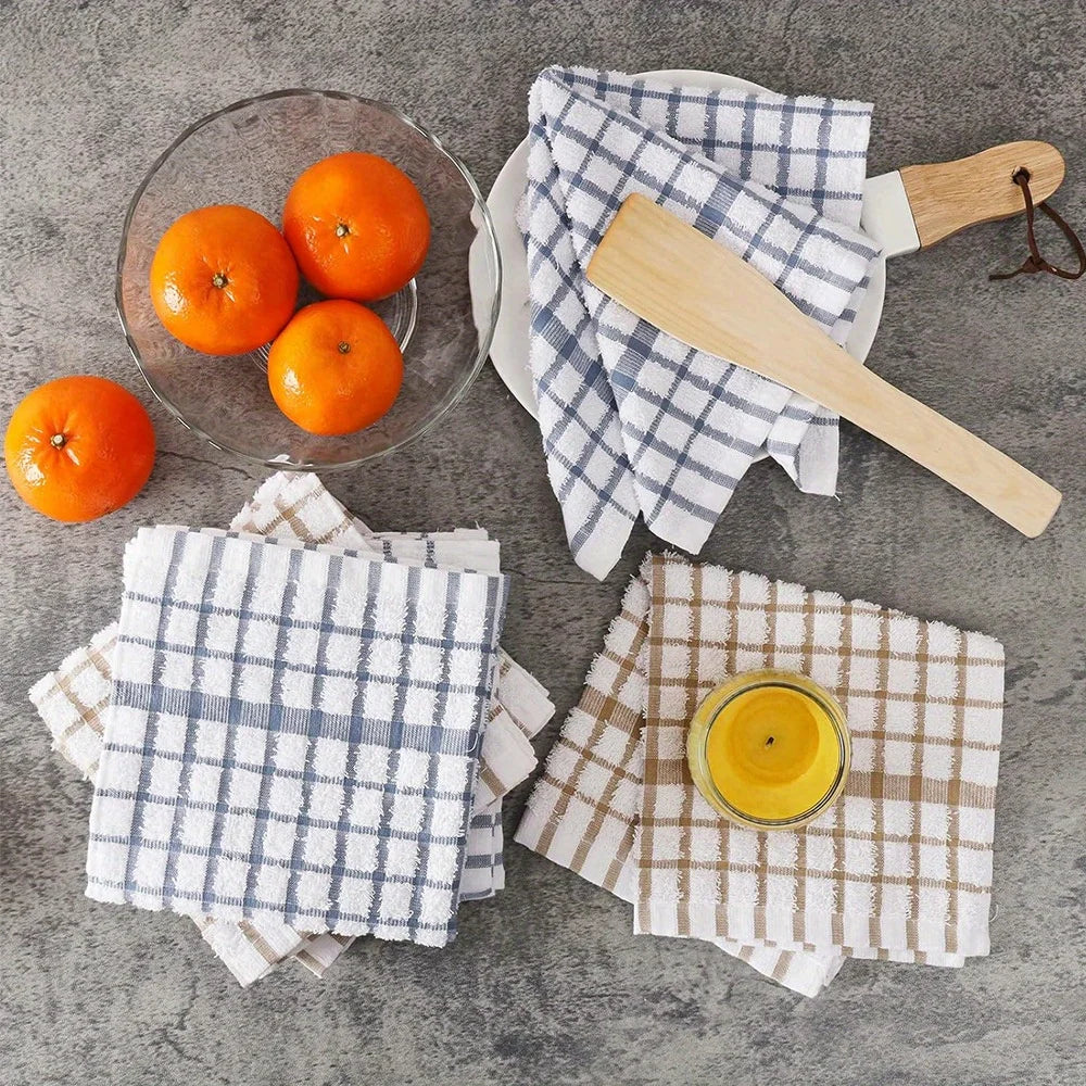 100%Cotton Dishcloth Waffle Thickening Kitchen Dish Towels Soft Dish Cloths for Washing Dishes Absorbent Cleaning Rags Tea Towel
