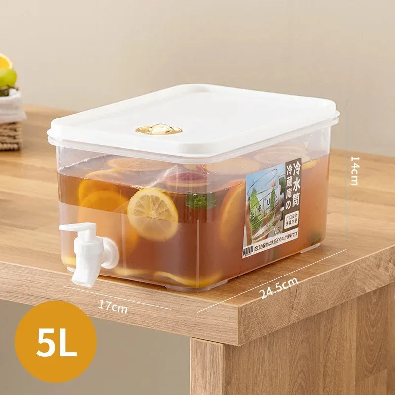3.5/5L Large Capacity Cold Water Pitcher Cold Kettle with Faucet In Refrigerator Iced Beverage Dispenser Cold Water Bottle